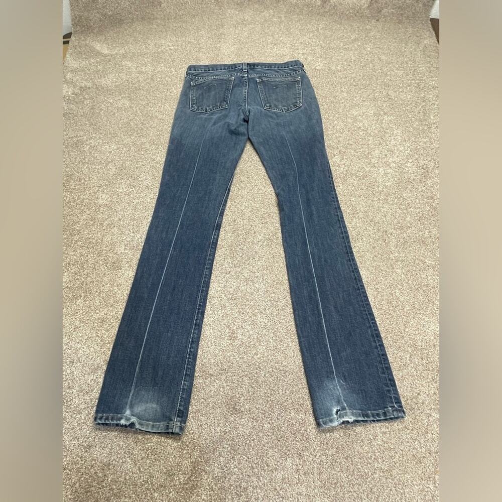 Y2K 00s grunge streetwear Gap straight boy-cut jeans 6L mid rise dark wash rodeo